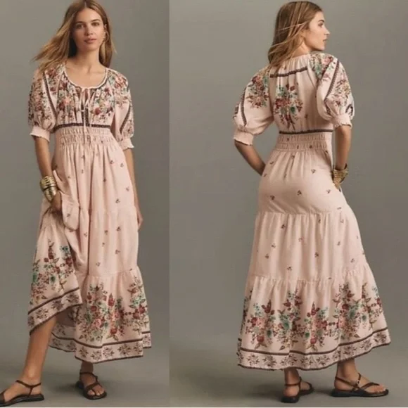 ANTHROPOLOGIE The Somerset Maxi Dress: Puff-Sleeve Edition size XXS - Picture 2 of 9
